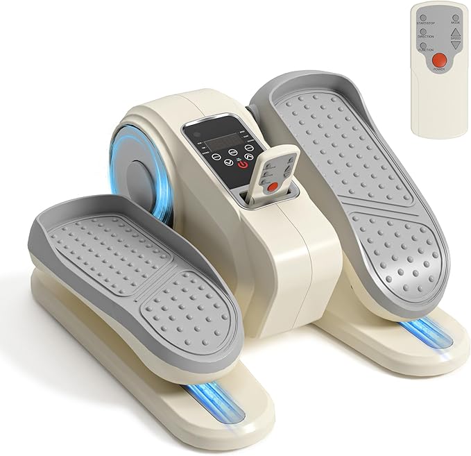 SogesPower Under Desk Elliptical Exercise Machine, Ellipse Leg Exerciser for Seniors with 12 Adjustable Speeds, Electric Seated Pedal Exerciser for Home with Remote Control