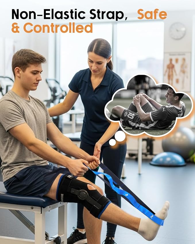 Trideer Stretch Straps with Loops, Non-Elastic Yoga Straps for Stretching, Durable Nylon Stretch Bands for Exercise Physical Therapy Flexibility, Yoga,Hamstring Leg Stretcher with Guidance