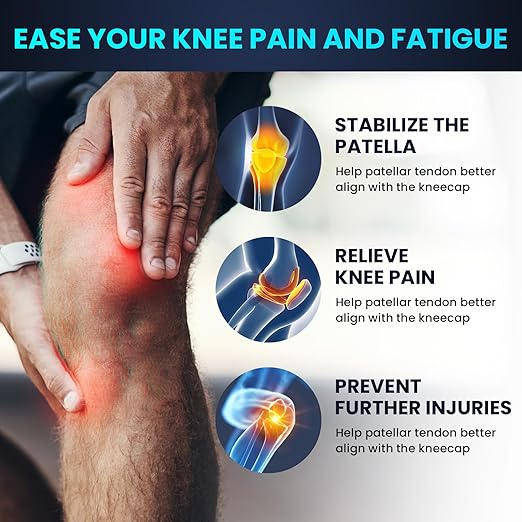 Welnove Patellar Tendon Support Strap - 2 Pack Knee Braces for Men and Women - Knee Pain Relief Adjustable Knee Strap for Running,Workout, Arthritis, Jumper, Tennis Injury Recovery (Black, S/M)