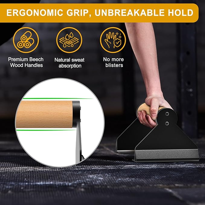Kipika Push Up Bars, Pushup Stands, Ergonomic Wooden Handles, Anti-slip Rubber Base Pads, Parallettes Bars for Strength Training Equipment & Calisthenics, Perfect for Floor Workout Exercise