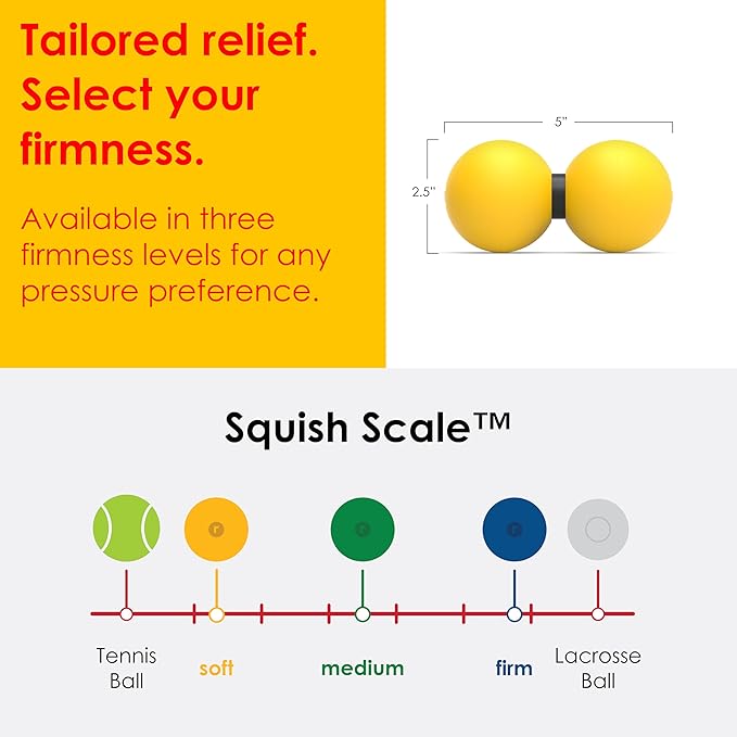 Rodo 2-in-1 Soft Peanut & Lacrosse Ball Roller | Deep Tissue Massage Tool for Fascia, Plantar Fasciitis, HIPS & Back | Mobility & Recovery Roller | Compact, Travel-Friendly, Pilates, Therapy Ready