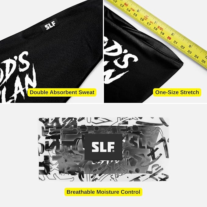 SLEEFS Sweat Bands Headbands Men & Women - Cooling Sports Mens Headband for Running, Football, Basketball, Cycling, Workout - Sweat Moisture Wicking Head Band Stretch Fit, Non-Slip Design - One Size