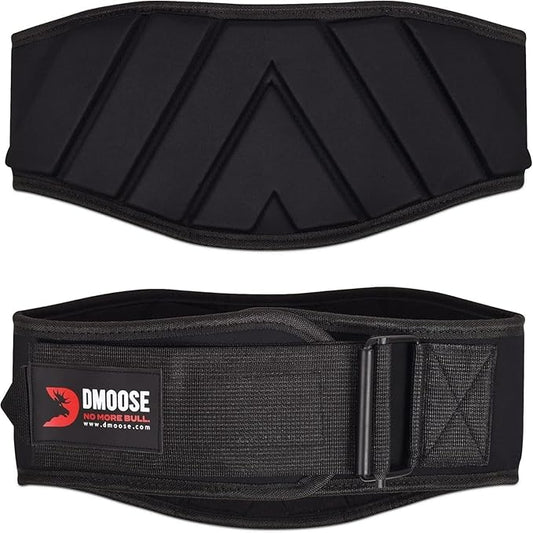 DMoose Fitness Weight Lifting Belt for Squats, Deadlift & Intense Workout - 6" Adjustable Fit Auto Lock Weightlifting Belt for Men & Women - Neoprene Gym Belts for Stability & Lumbar Back Support