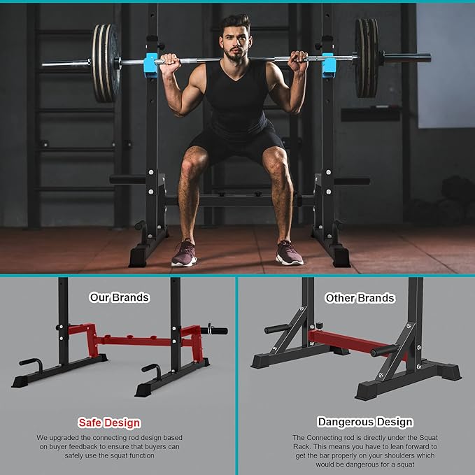 JX FITNESS Squat Rack, Barbell Rack, Bench Press Rack Push Up Multi-Function Weight Lifting Gym/Home Gym