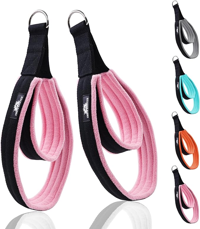 1 Pair Enhanced Pilates Double Loop Straps for Reformer, Thickened D-Ring Handle Straps, Yoga Exercise Accessories in 2 Lengths and Multicolor for Home Gym Workout