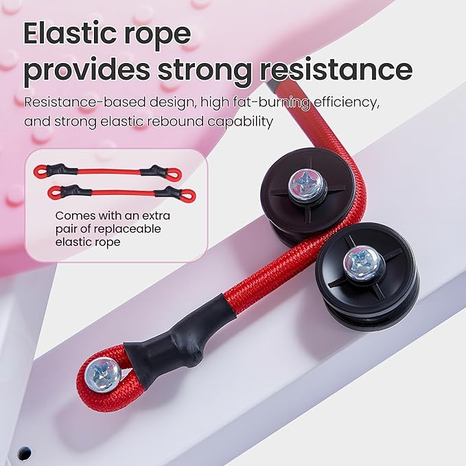 Waist Twister Machine, Ab Workout Equipment with 330 lbs Weight Capacity, Ab Twister Board for Women Men with Two Strong Highly Elastic Twisted Rope