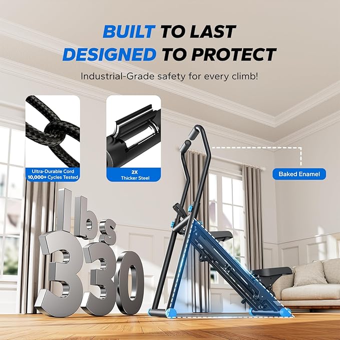 MERACH Stair Stepper for Home Gym Exercise, New Version Stairmaster for Full-Body Workout, Compact Folding Stair Climber with Extended Step Range, Adjustable Handlebar/Pedal