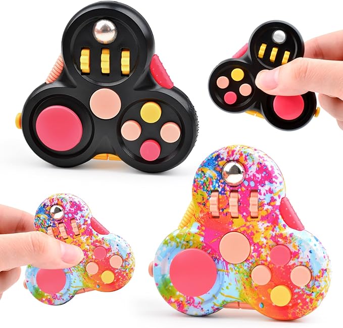 Fidget Toys for Adults,2PCS Fidget Pad Easter Basket Stuffers for Boys Girls,Sensory Toys Stress Relief Cube Clicker Controller,ADHD Autism Fidget Spinner for Office Desk Travel Games