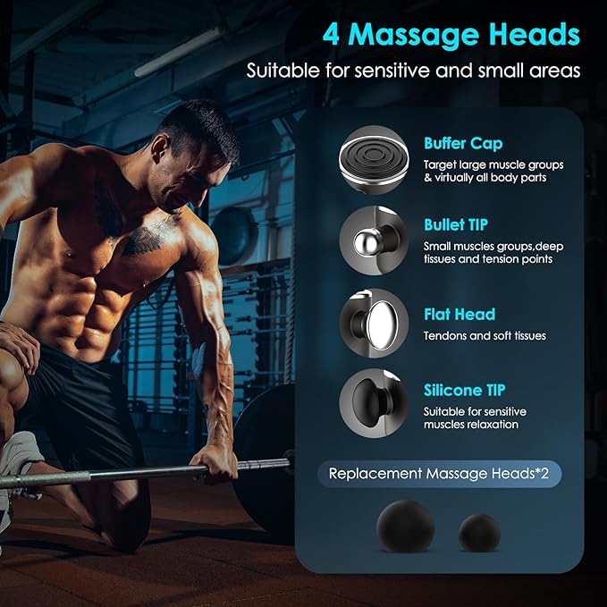 Massager Gun Deep Tissue, Cordless Vibrating Muscle Massage Gun - Handheld Mini Massager for Back, Neck and Fascial Binding - Targetred Trigger Point Therapy Massage Gun