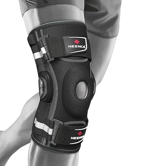 NEENCA Professional Knee Brace, Adjustable Hinged, with Removable Side Stabilizers, Strong Stability for Joint Pain Relief, Arthritis, Meniscus Tear, ACL, PCL, Runner, Sports