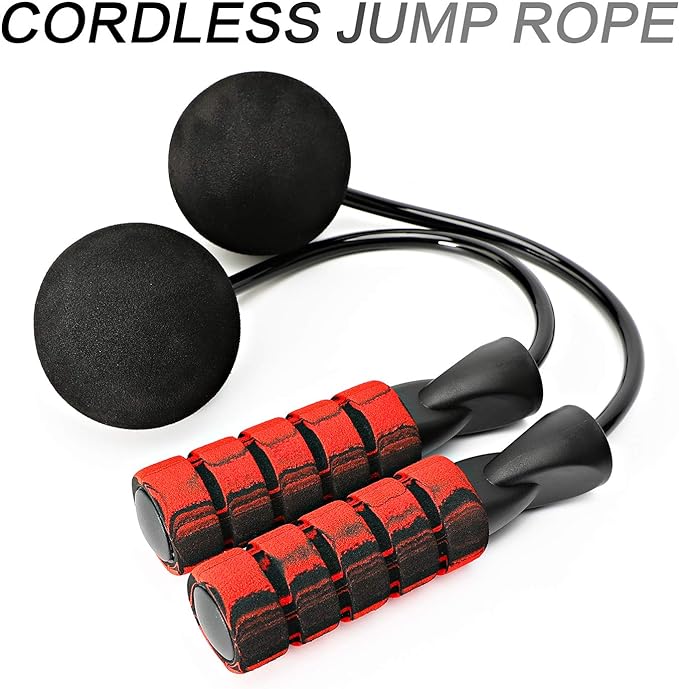 Jump Rope, Training Ropeless Skipping Rope for Fitness, Adjustable Weighted Cordless Jump Rope for Men Women Kids