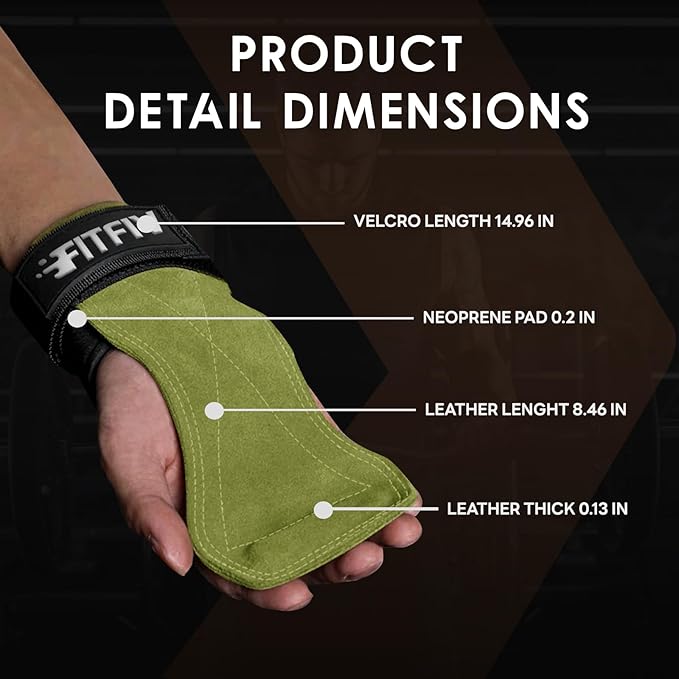 Weight Lifting Wrist Strap, Double Leather Weightlifting Wrist Straps for Gym Strength Training, Neoprene Padded Wrist Wraps - for Men & Women (Pair)