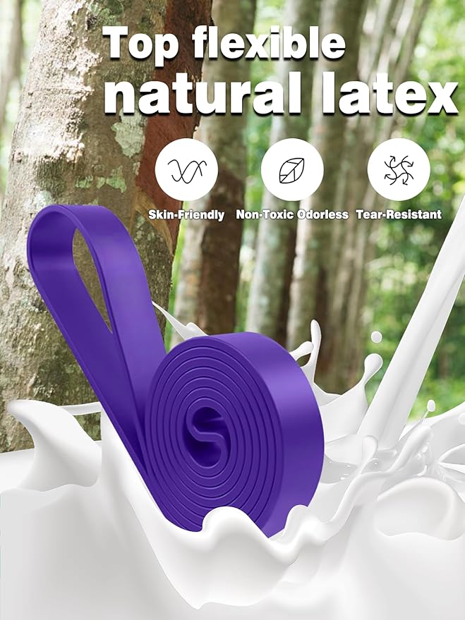 Resistance Bands Set for Pull Up Assistance, Exercise Workout Bands Set with Handles and Door Anchor, Elastic Band for Working Out, Body Stretching, Muscle Training, Men & Women