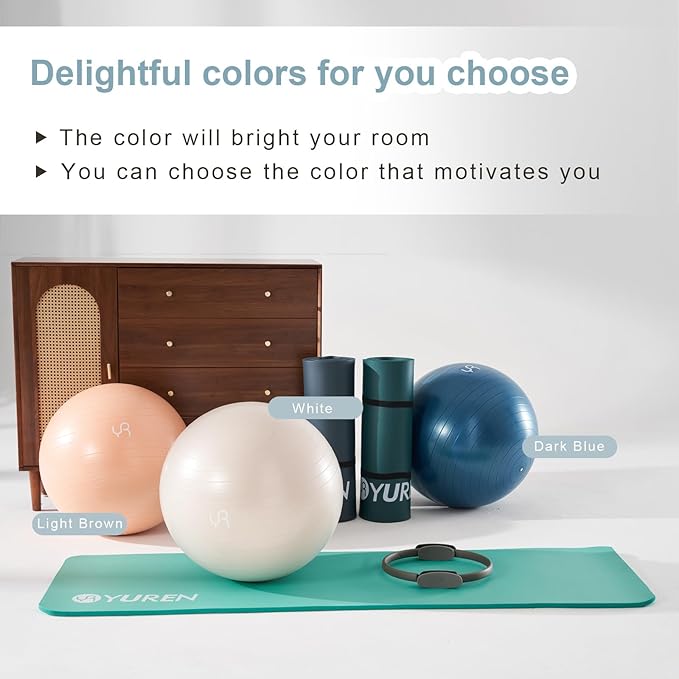 Exercise Ball for Workouts, Anti-Burst and Slip Resistant Yoga Ball for Gym Fitness and Physical Therapy