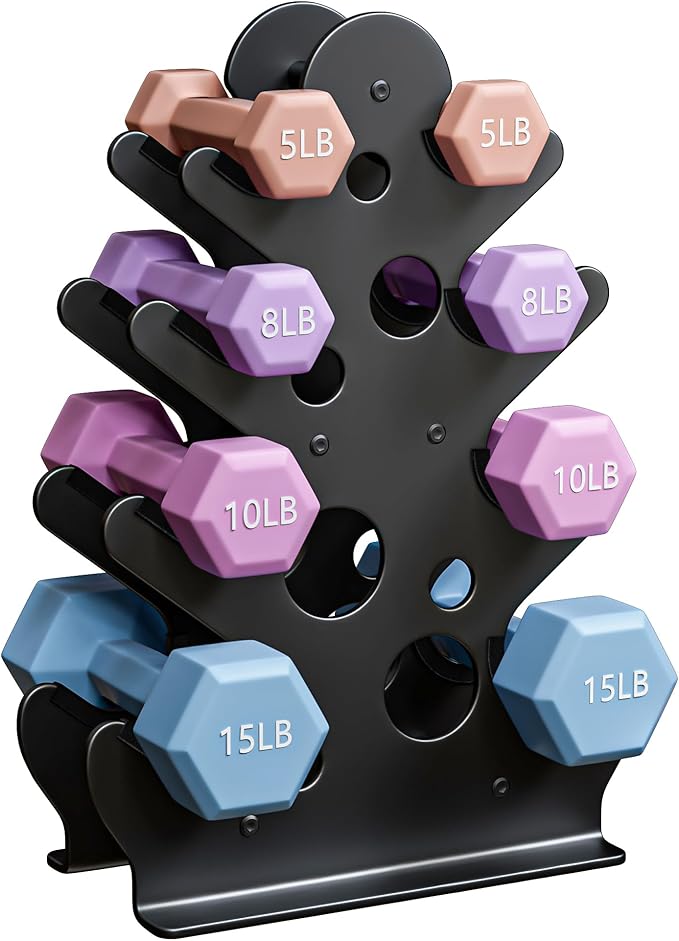 Dumbbell Rack Stand Only(Dumbbells Not Included) - Dumbbell Storage Rack with/without Wheels, Space Saver for Home Gym.