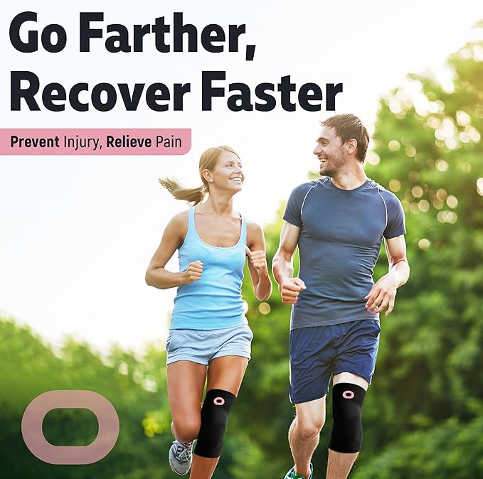 Crucial Compression Knee Sleeve (1 Pair) - Best Knee Braces for Knee Pain for Men & Women - Non-Slip Knee Support for Running, Weightlifting, Basketball, Gym, Workout, Sports