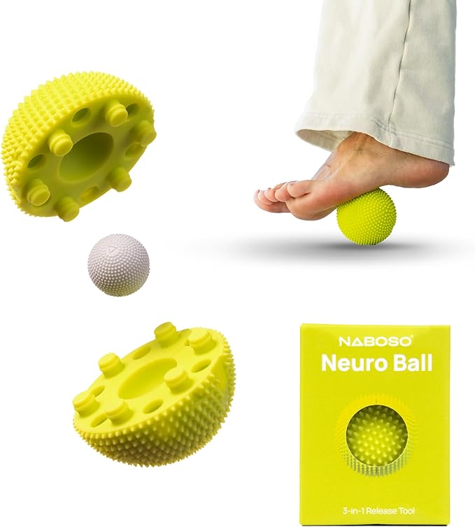 NABOSO Original Neuro Ball - Neuroscience-Based Textured Foot Massage Ball, Professional Myofascial Release Tool for Plantar Fasciitis Relief and Recovery