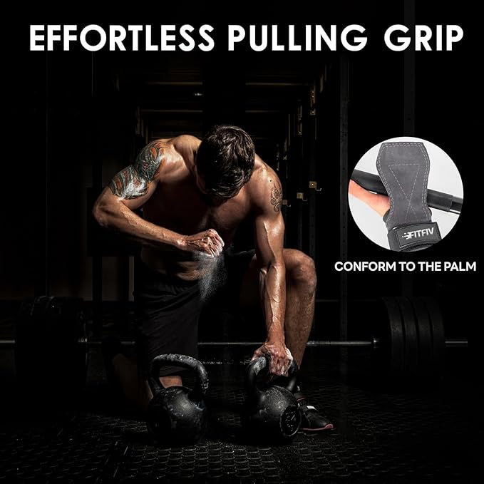 Weight Lifting Wrist Strap, Double Leather Weightlifting Wrist Straps for Gym Strength Training, Neoprene Padded Wrist Wraps - for Men & Women (Pair)