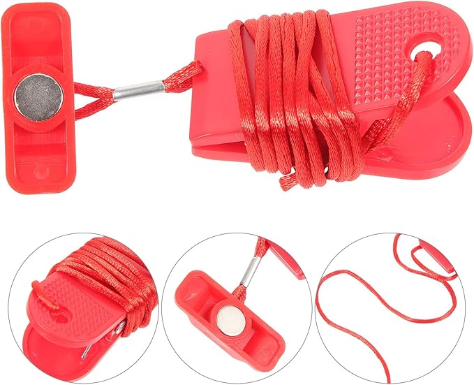 Treadmill Universal Safety Key Treadmill Magnet Lock Fitness Replacement Kit Sports Treadmill Emergency Stop for Running Machine Accessories Red