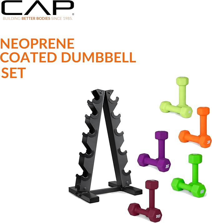 CAP Barbell Neoprene Dumbbell Weights Pairs & Sets | Multiple Colors