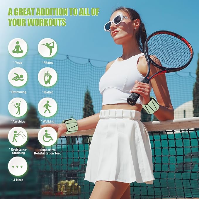 Ankle Weights Set of 2 (1 lb/2 lb/3 lb Each) Adjustable Wrist Weights for Women Men Wearable Arm Leg Weight for Pilates, Running, Walking, Workout, Yoga