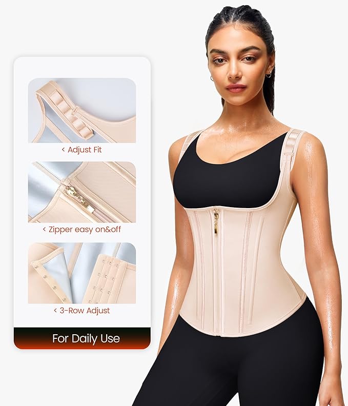 Junlan Waist Trainer for Women - Sauna Suit Sweat Vest for Working Out