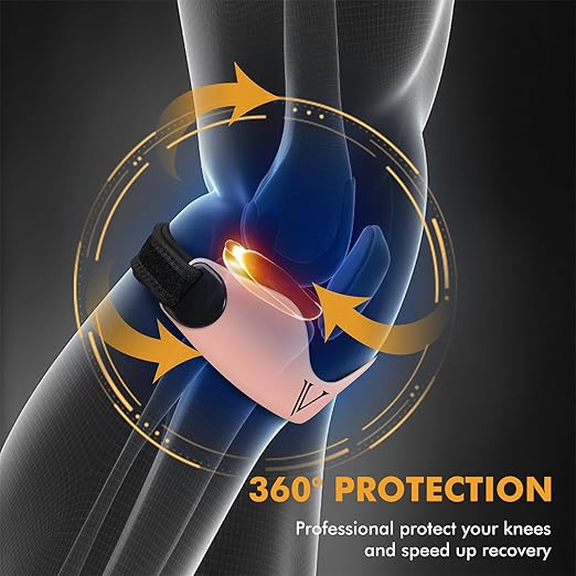 Silicone Patellar Tendon Support Strap 2-Pack, Knee Brace for Women & Men, Adjustable Non-Slip Patella Band Support for Running Basketball (Pink)