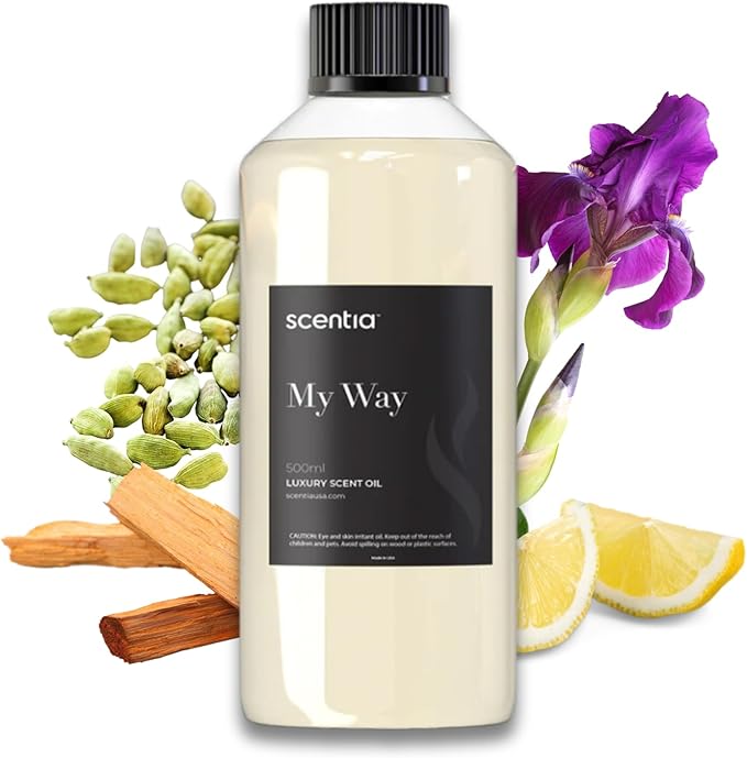 Scentia My Way Hotel Diffuser Refill Oil Inspired by The The 1 Hotel Miami Beach- 500 ml 16.9 fl oz - Essential Oil Blend Sandalwood, Cedar & Lemon Notes for Aromatherapy HVAC Diffuser