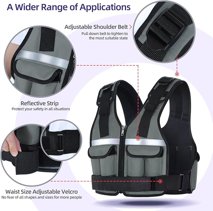 Sportneer Adjustable Weighted Vest Weights: 2-18 lbs/2-40 lbs Washable Weight Vest 16 In 1 Fast Adjust Rucking Vest for Women and Men Home Gym Workout Fitness Strength Training Vests