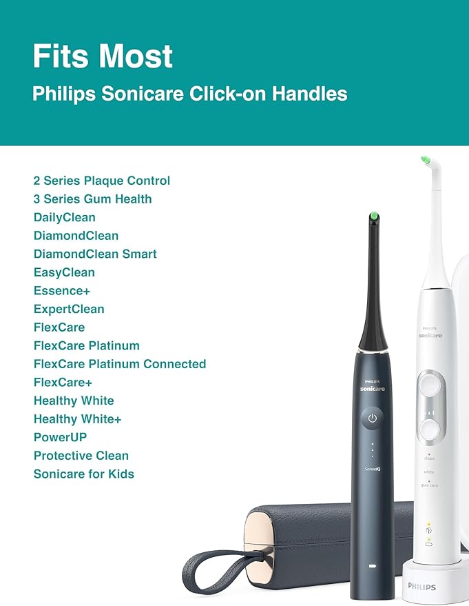 Interdental Cleaning Replacement Toothbrush Heads for Philips Sonicare Click-on System - 2-Pack | Braces Brush Heads with Dupont Bristles | Interproximal & Orthodontic Clean (White, One Size)