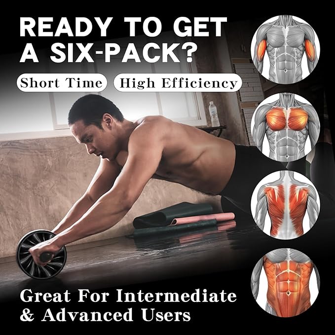 Ab roller wheel abdominal exercise core workout weight loss no noise easy to assembling light weight perfect home gym equipment for men & women