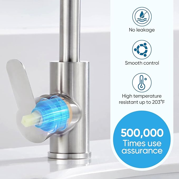 Faucet Cartridge Replacement Diameter 40mm Double Sealing with 90 Degree Rotation Ceramic Cartridge Valve Suitable for Single Handle Kitchen Basin Shower Faucet Replacement Parts (40mm)