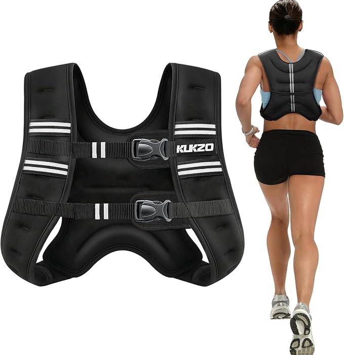 Weighted Vest Woman, 6/8/12/16/20/25/30 LB Womens Weight Vest for Walking, Strength Training Body Plus Weight Vests for Female Men, Reflective Stripe Fitness Vest for Workout Running Jogging