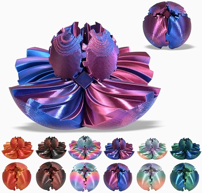 Gear Ball, 3D Printed Gear Ball, Gear Sphere Fidget Toy Stress Relief Toy for ADHD, Anxiety Relaxing Toy for Adults at Work/Study/Travel