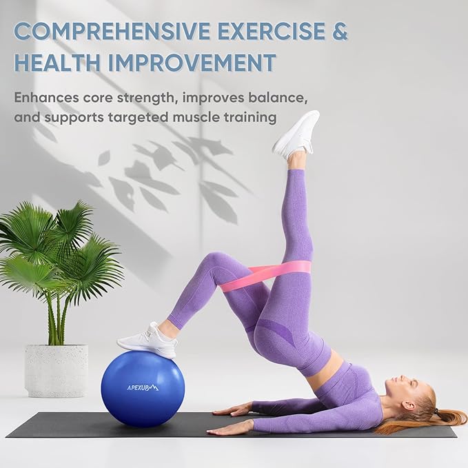 APEXUP Yoga & Pilates Ball - Anti Slip Heavy Duty Gym Ball for Fitness, Balance & Core Workout