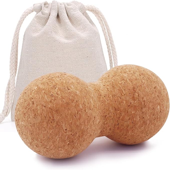 KITWILD Cork Peanut Massage Ball, Peanut Double Lacrosse Massage Ball for Deep Tissue Muscle Massage, Myofascial Release, Muscle Knots, and Yoga Therapy