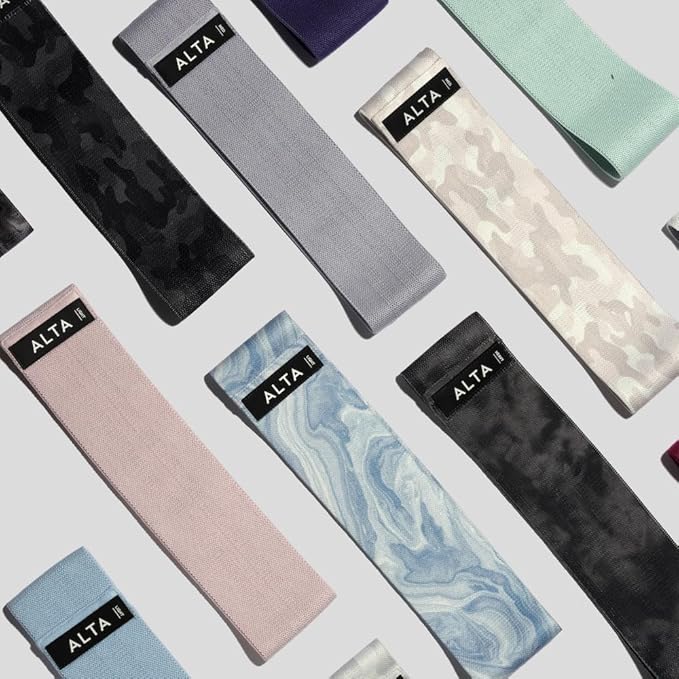 ALTA Booty Bands for Women - Premium Non-Slip Fabric Resistance Bands for Working Out - Cloth Resistance Bands for Legs, Fabric Exercise Bands, Leg Bands for Working Out Women, Looped Hip Bands Set