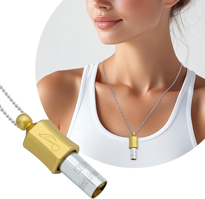 528 Hz Breathing Meditation Whistle Stress Relief Calm Meditation Whistle Frequency Sound Healing Device by Adjusting The Breathing for Anxiety Relief Gold