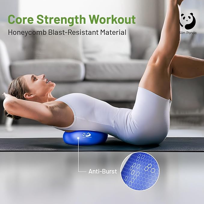 Slim Panda Pilates Ball, 9 Inch Small Exercise Ball, Anti Burst Mini Yoga Ball for Stability, Workout, Barre, Core Strength, Physical Therapy, Balance, Stretching
