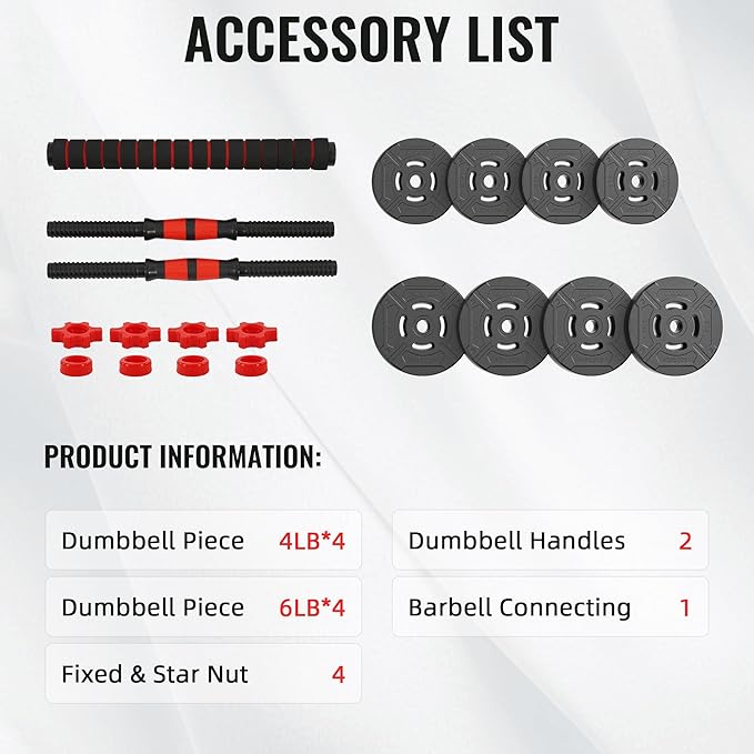 Multi-Functional Portable Changeable Dumbbell and Barbell Kettlebell Set with Adjustable Weights, 40LBS or 60LBS Sets, 2-in-1 or 4-in1, Multiple Styles