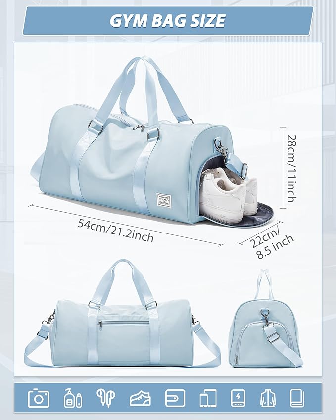 Gym Bag Womens,Travel Duffel Carry on Bag Sport Tote Bag Weekend Overnight Bag