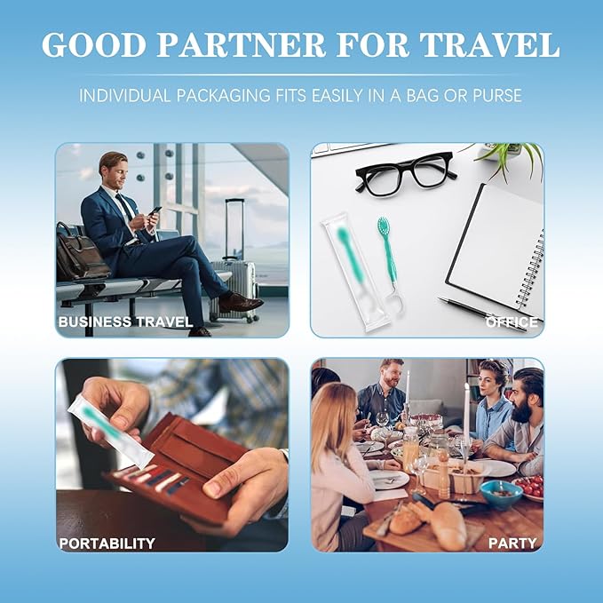 26Pack 5 in 1 Toothbrush & Floss,5 in 1 mini Toothbrush & Floss & Tongue Scraper & Toothpick Set,Disposable Toothbrushes with Toothpaste, Portable Oral Care for Travel Work (1bag) (1 Bag)