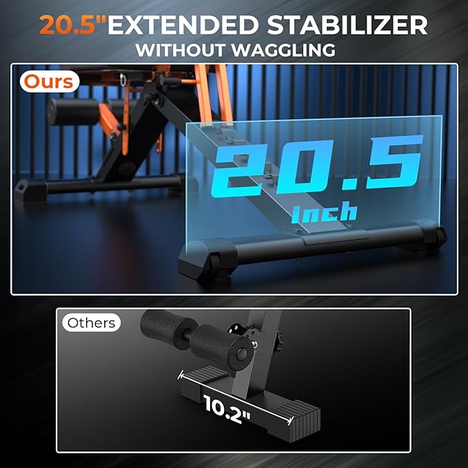 1000LBS Adjustable Weight Bench - Foldable Workout Bench Press with 36" Extended Backrest for Home Gym Strength Training,Folding Flat Incline Bench with 80x40MM Steel for Full Body Exercise