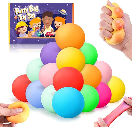24Pcs Slow Rising Stress Balls,Color-Chaning Stress Balls for Kids,Fidget Sensory Toys for Relief,Autism Toys,Stocking Stuffers,Kids Party Favors
