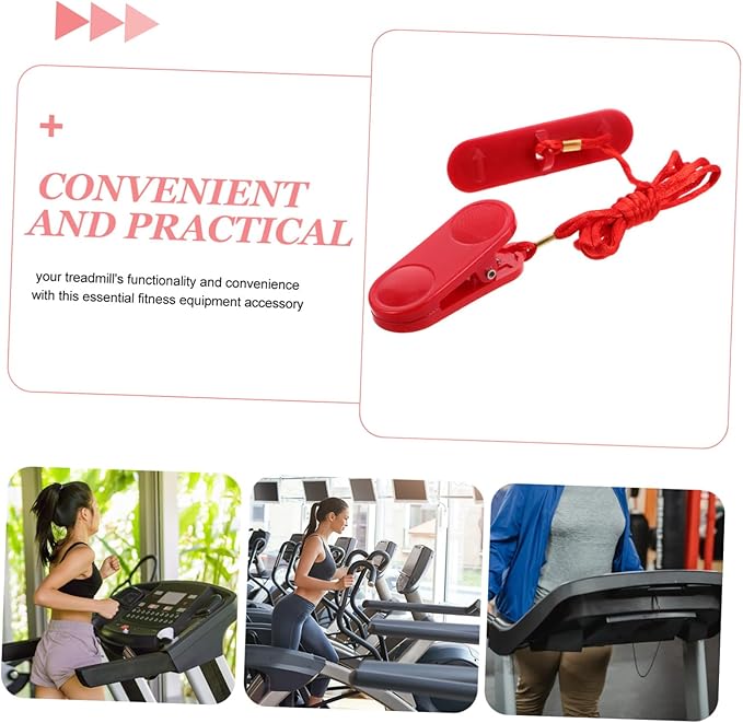 Treadmill Safety Key Replacement with Dual Insert Piece Fitness Equipment Accessory for Running Machines Broad Compatibility with Treadmill Brands