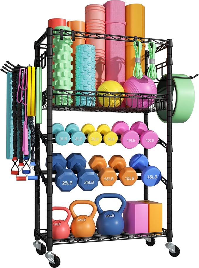 S3 Dumbbells Rack Storage Rack, Portable Home Gym Storage, Yoga Mat Storage, and Weight Rack Organizers for Gym Studio