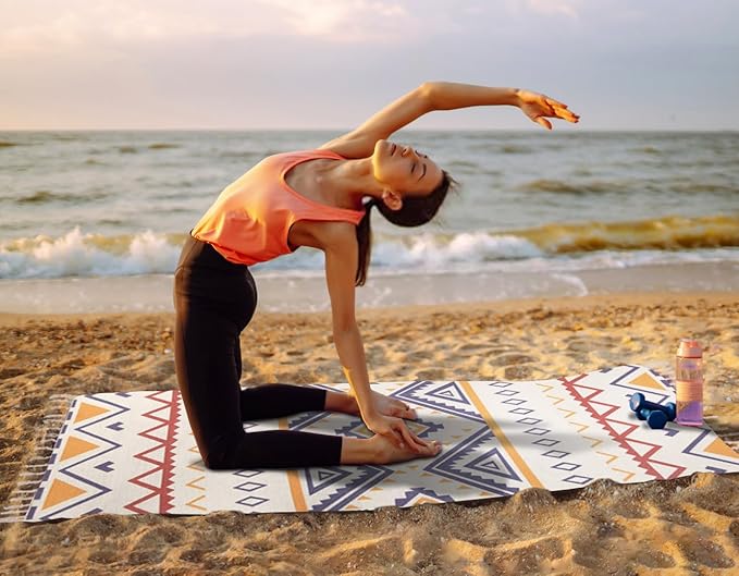 Cifupy Handmade Organic Yoga Mat made with Organic Cotton Yoga Mat - Non Slip Hand-Woven Foldable Yoga Rug Provides Excellent Comfort, Traction & Support for Indoor & Outdoor Use - 24 x 72 Inches