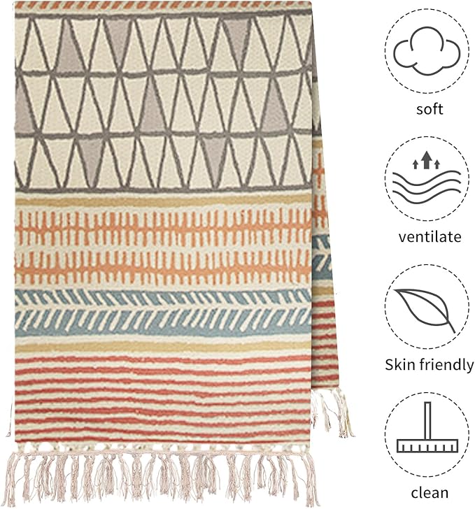 Cifupy Handmade Organic Yoga Mat made with Organic Cotton Yoga Mat - Non Slip Hand-Woven Foldable Yoga Rug Provides Excellent Comfort, Traction & Support for Indoor & Outdoor Use - 24 x 72 Inches