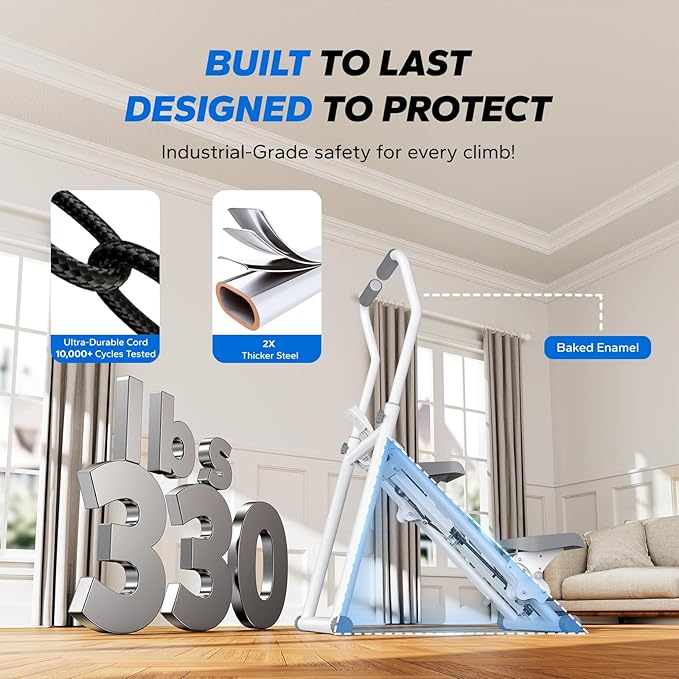 MERACH Stair Stepper for Home Gym Exercise, New Version Stairmaster for Full-Body Workout, Compact Folding Stair Climber with Extended Step Range, Adjustable Handlebar/Pedal