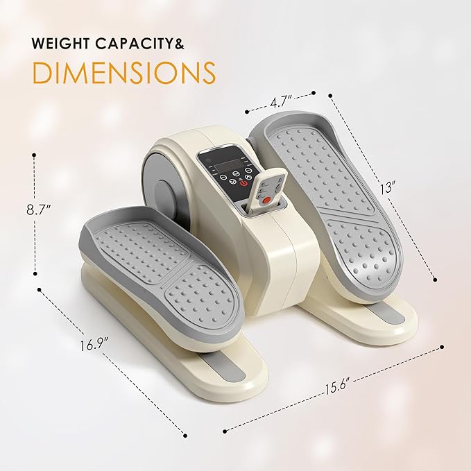 SogesPower Under Desk Elliptical Exercise Machine, Ellipse Leg Exerciser for Seniors with 12 Adjustable Speeds, Electric Seated Pedal Exerciser for Home with Remote Control